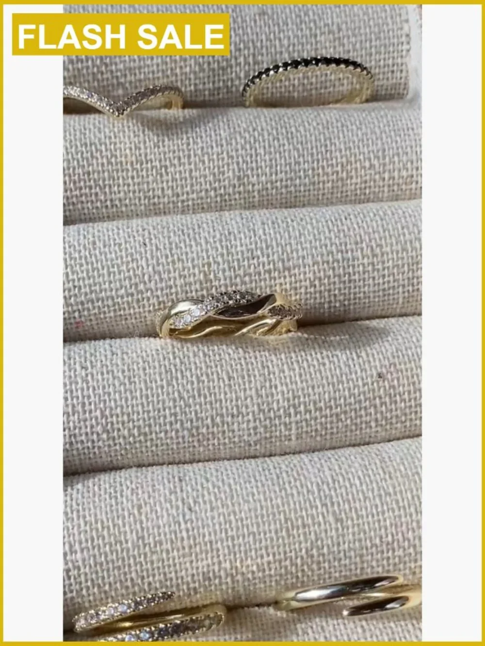 Twisted Rope Cubic Zirconia Eternity Band Ring for Women